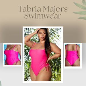 Tabria Majors Hot Pink Adjustable Side Tie Bandeau